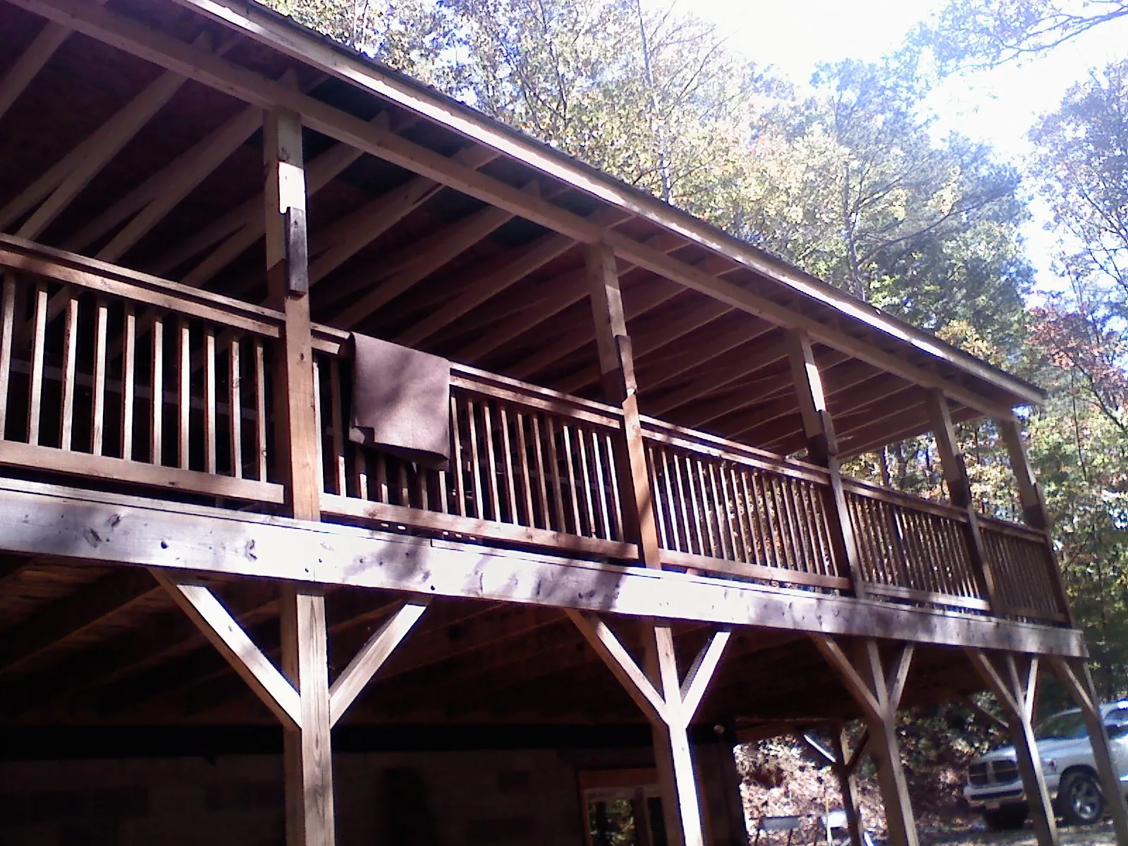 Timber framing under a new elevated porch and deck — Roof Leak Repair in Malden On Hudson by Roofing Brothers
